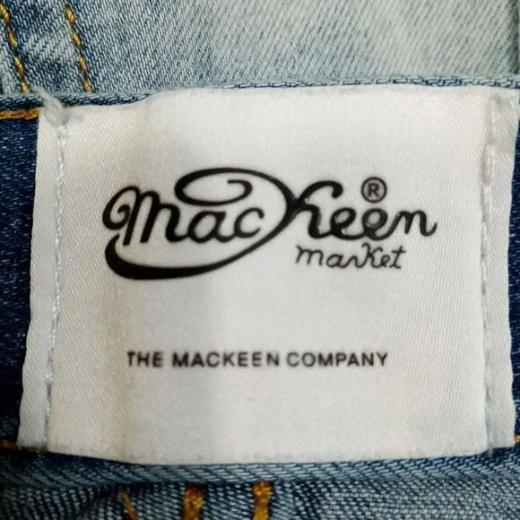 MacKeen Jeans Mk‎ 200 ORT Mens 36x33 Blue Distressed Denim Button Fly Stretch